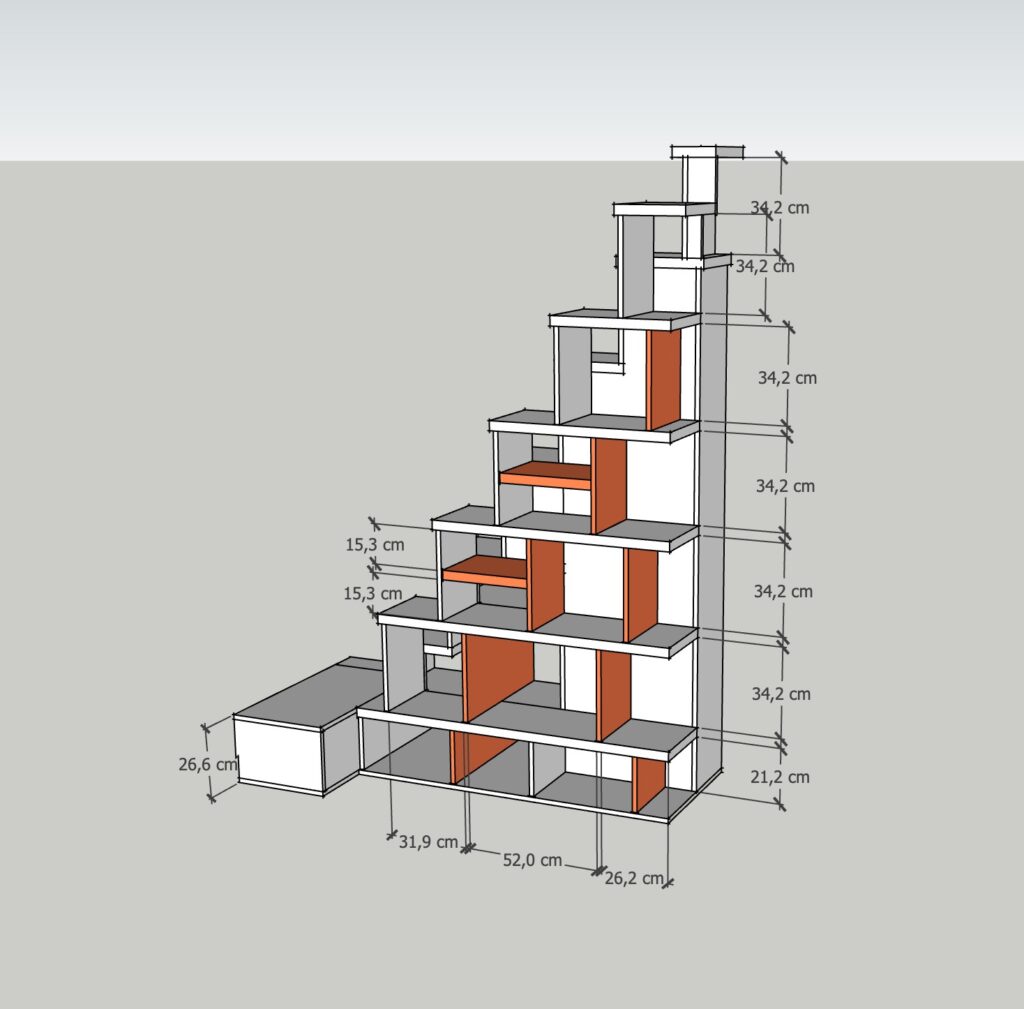 IDMARKET Meuble de rangement en escalier LIAM 3 niveaux